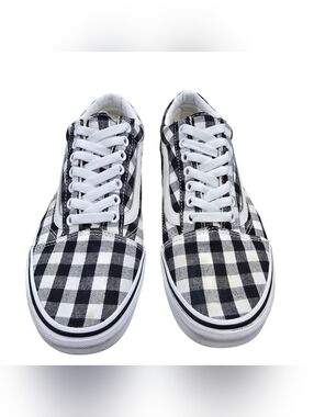 Vans Unisex Old Skool Gingham In True White/ Black Low-Top / Men 6.5- Women 8